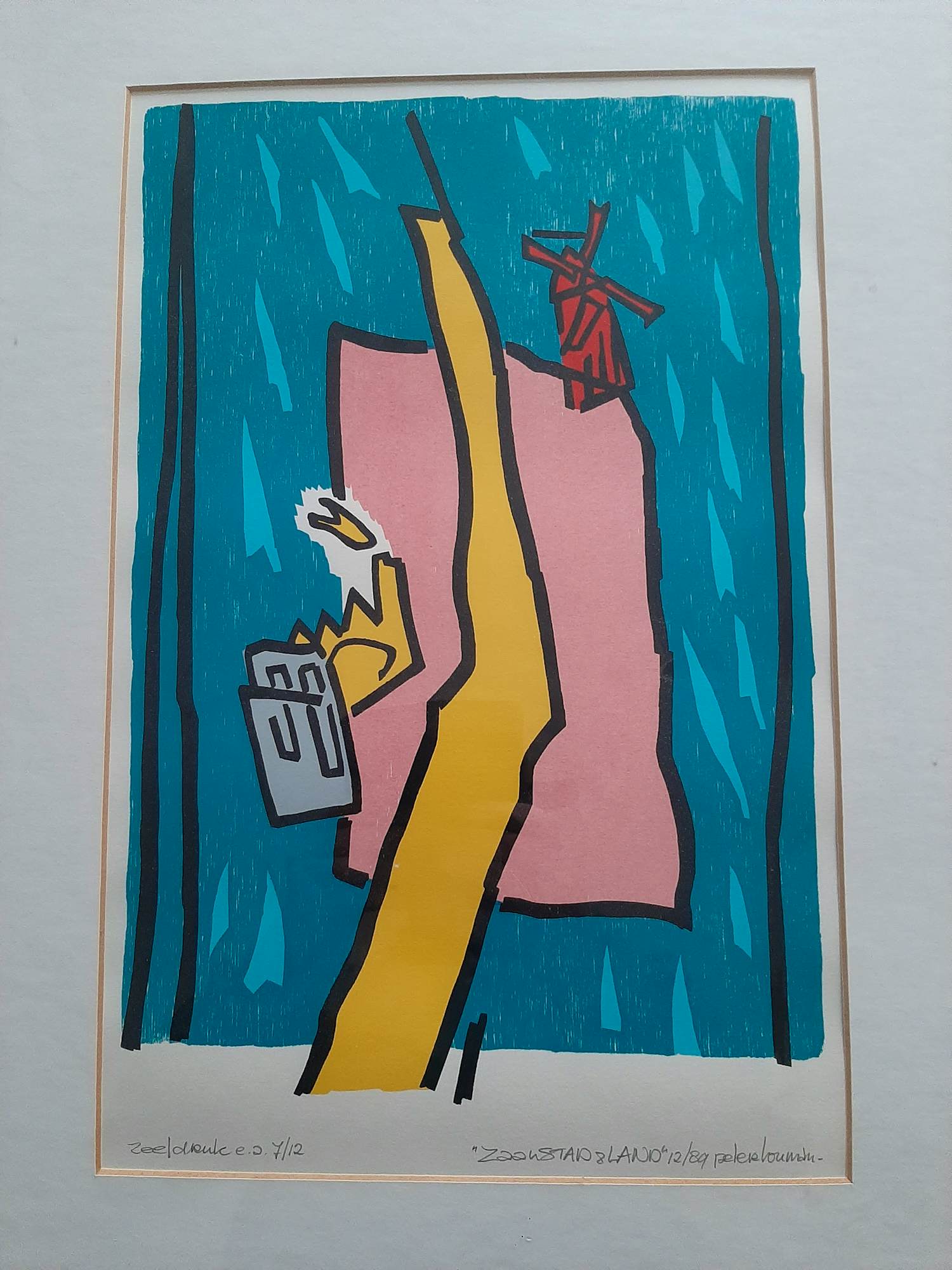 Peter Louman - Zeefdruk, Titel Zaanstad & Land. kopen? Bied vanaf 35!