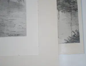 Ad van der Kop - Riviertjes bij Gulpen Limburg, winter - 2 litho's, in passepartout en lijst kopen? Bied vanaf 20!