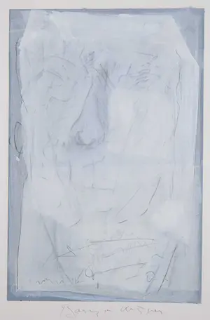 Barney de Krijger - Gemengde techniek op papier, Gecorrigeerd portret kopen? Bied vanaf 1!