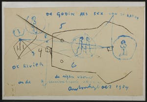 Anton Heyboer - Gemengde techniek op papier (bevestigd op doek), De godin als sex van de aarde kopen? Bied vanaf 1!