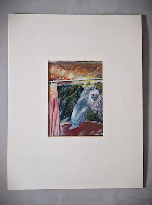 Mick Rooney - in 1977 geschilderde Gouache "man and woman in a surreal landscape" gesigneerd kopen? Bied vanaf 185!