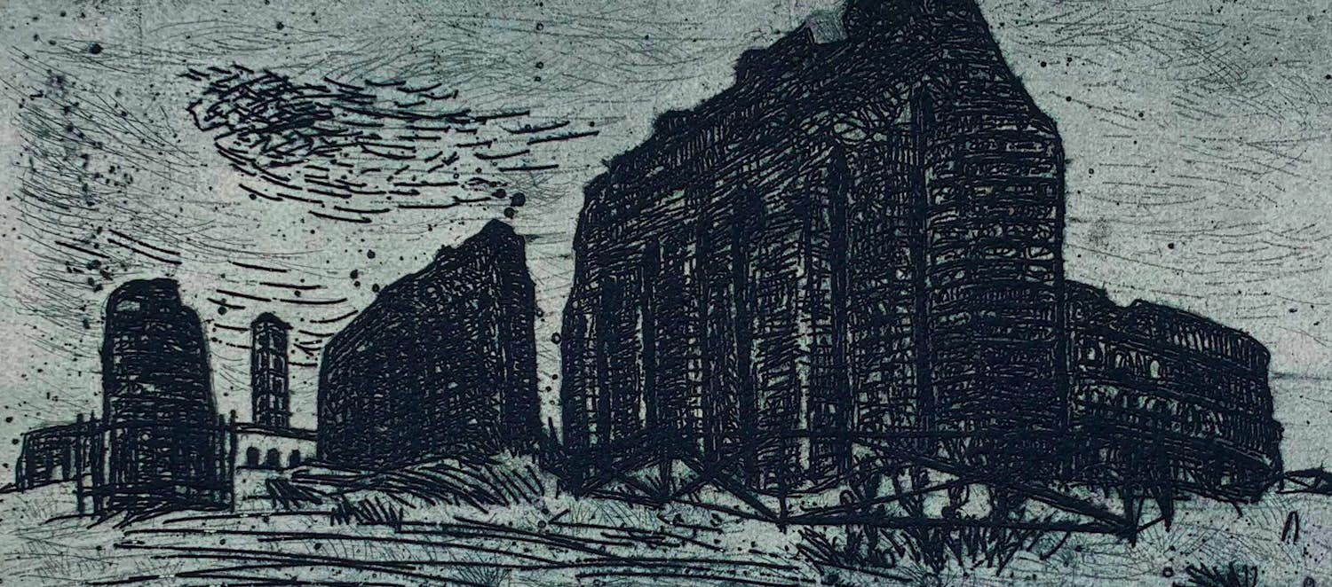 Jos van den Berg - Ets: Aquaduct bij Rome - 1962 kopen? Bied vanaf 39!