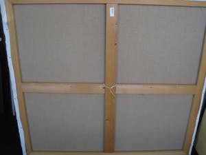 Jocke Overwater - GROOT! Acrylverf op doek "Blauwe Klaprozen in weids Landschap" gesigneerd kopen? Bied vanaf 10!