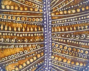 Lisa Larson - Wandfliese Keramik mit Blattmotiv 60er/70er Jahre für Gustavsberg kopen? Bied vanaf 160!