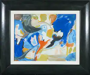 Klaas Boonstra - Gouache, Abstracte compositie - Ingelijst verkauft für € 60!