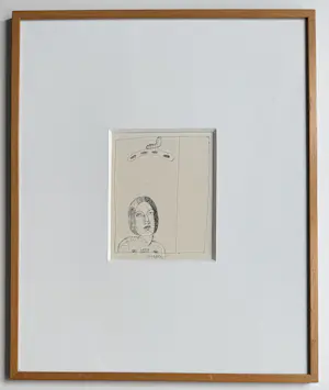 Reinier Lucassen - unieke pentekening op papier | 'Jolanda' | 1975 kopen? Bied vanaf 300!