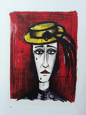 Bernard Buffet - Kleurenlitho EN ROBE FANTASIE uit 1967 kaufen? Bieten Sie von 50!