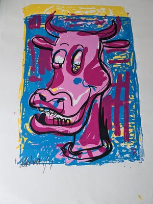 Peter Klashorst - Cow - gesigneerd - 27 ex. kopen? Bied vanaf 39!