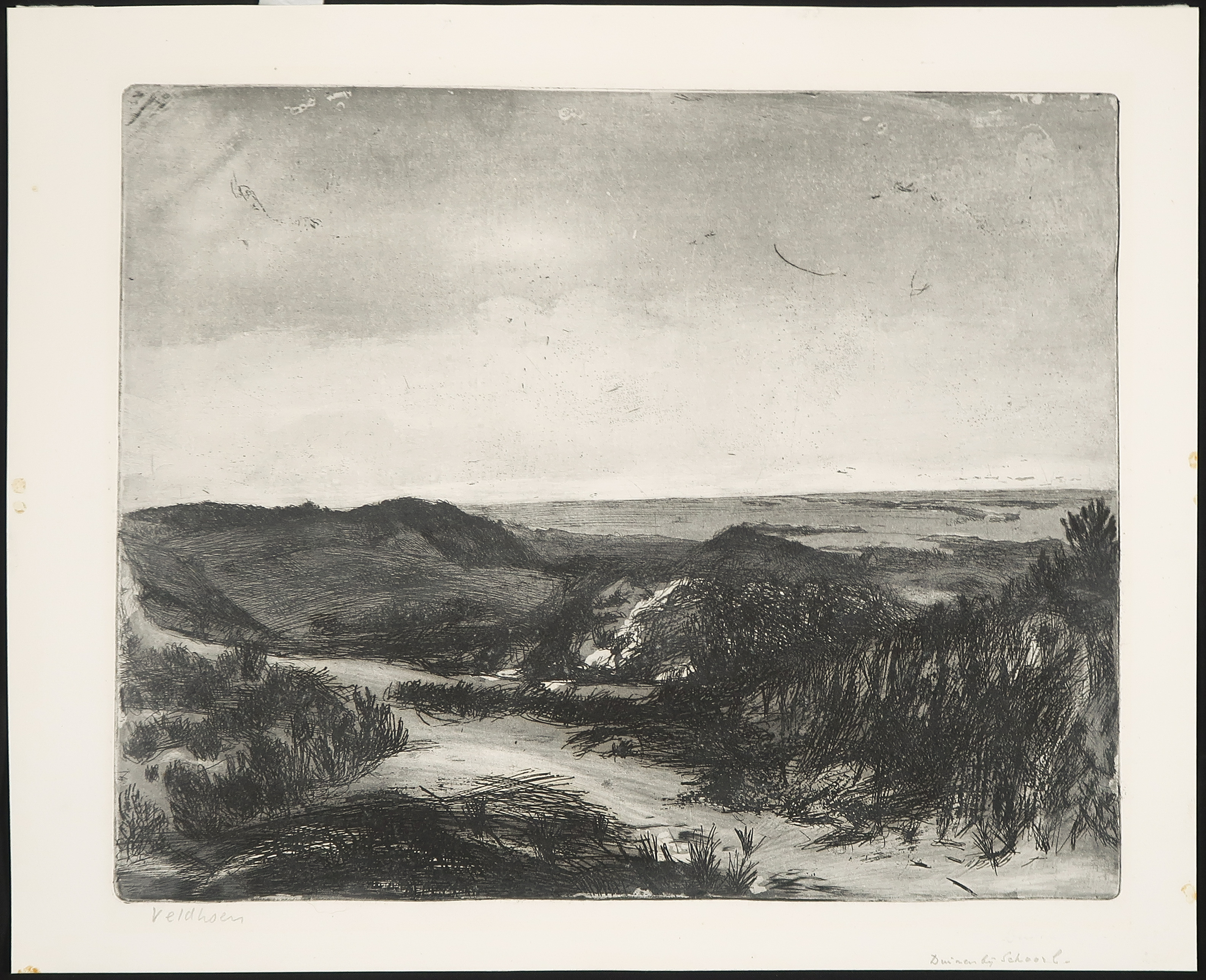 Aat Veldhoen - Ets, Duinen bij Schoorl kopen? Bied vanaf 20!