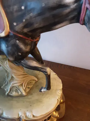 Real Fabbrica Capodimonte - Fraai Groot Beeld van een Trompetter op Paard kopen? Bied vanaf 100!