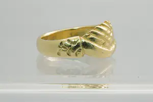 57 - Grote en fraai bewerkte 18 krt geel gouden Surinaamse vriendschaps-ring kopen? Bied vanaf 480!