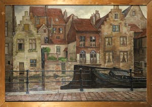 Augustinus van der Linde - Olieverf op jute, Gent - Ingelijst (Groot) kopen? Bied vanaf 1!