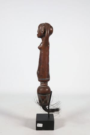 Afrikaans - Hout, metaal en haar, Staf met metalen beslag kopen? Bied vanaf 1!