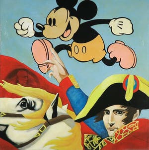 Jan Bollaert - Gemengde techniek op board, Napoleon & Mickey (Zeer Groot) kopen? Bied vanaf 100!