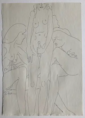 Edvard Frank - Erotische Szene - Nachlass signierte Tuschzeichnung kopen? Bied vanaf 75!