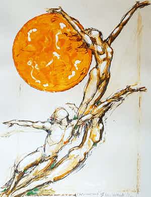 Kees Verkade - zeefdruk, L'inspiration - gesigneerd en '98 verkocht voor € 195!