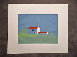 Jan van Zonneveld - Mooie zeefdruk met reliëf (plakaatverf) "le Bugne Dordogne" kleine oplage (50) kopen? Bied vanaf 32!