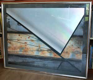 John Spek - Geschonden land III - grote metalen rvs collage verkocht voor € 125!