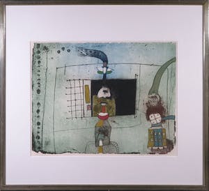 Michel van Overbeeke - Kleurenets met bladgoud, Out of bed - Ingelijst kopen? Bied vanaf 35!