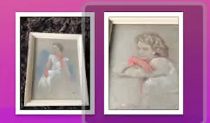Albert Mulder - Twee ingelijste portretten van een vrouw in avond-toilette kopen? Bied vanaf 125!