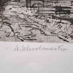 Otto Dicke - steendruk - De Schoolmeester - ingelijst - 25514 kopen? Bied vanaf 75!