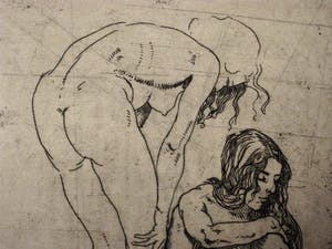 Cephas Stauthamer - naast monumentaal beeldhouwer ook schilder - Ets - "studie van Vrouwen" kopen? Bied vanaf 30!