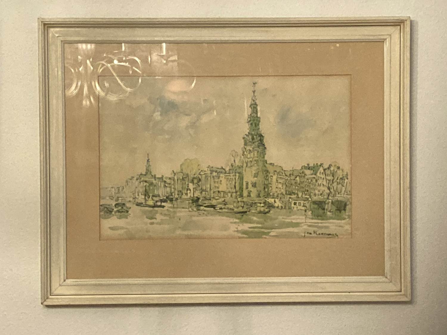 Jan Korthals - Oudeschans met Montelbaanstoren te Amsterdam kopen? Bied vanaf 35!