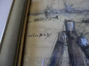 Wim Bos - Gemende Techniek. Gezicht op bedrijvige Maashaven. kopen? Bied vanaf 80!