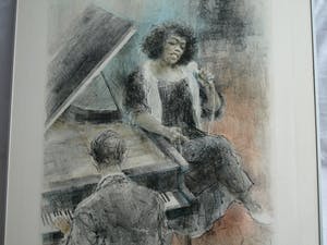 Piet Klaasse - Ingelijste litho , Sarah Vaughan – gesigneerd - 1992 kopen? Bied vanaf 75!