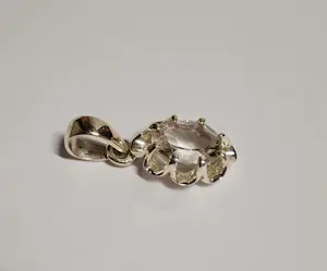 Nieuwe zilveren hanger met natuurlijk witte facet geslepen aquamarijn kopen? Bied vanaf 50!