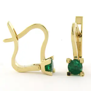 Buy 14k geel gouden solitair oorhangers bezet met smaragd tot. 0.62ct? Bid from 260!
