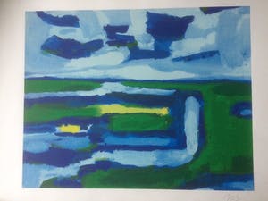 Gerrit Benner - abstract landschap kopen? Bied vanaf 1500!