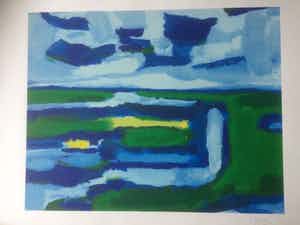 Gerrit Benner - abstract landschap verkocht voor € 1500!