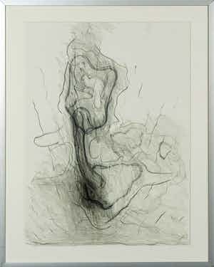 Frank van den Broeck - Potloodtekening, Zonder titel - Ingelijst verkocht voor € 40!