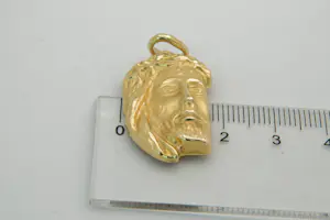 22- 14Krt geel gouden Jezus met doornenkroon hanger kopen? Bied vanaf 145!
