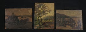 Pieter Haan - Olieverf op board, Lot van drie landschappen kopen? Bied vanaf 1!
