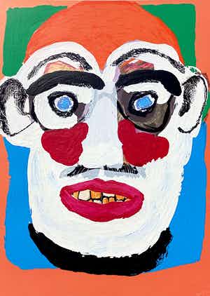 Karel Appel - Face, gemengde druktechniek met reliëf verkocht voor € 1150!