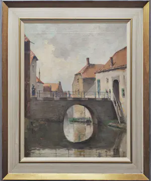 Willem Knip - Hollands stadsgezicht kopen? Bied vanaf 250!