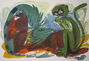 John Lie a Fo - Zeefdruk, Groene aap en reptiel kopen? Bied vanaf 40!