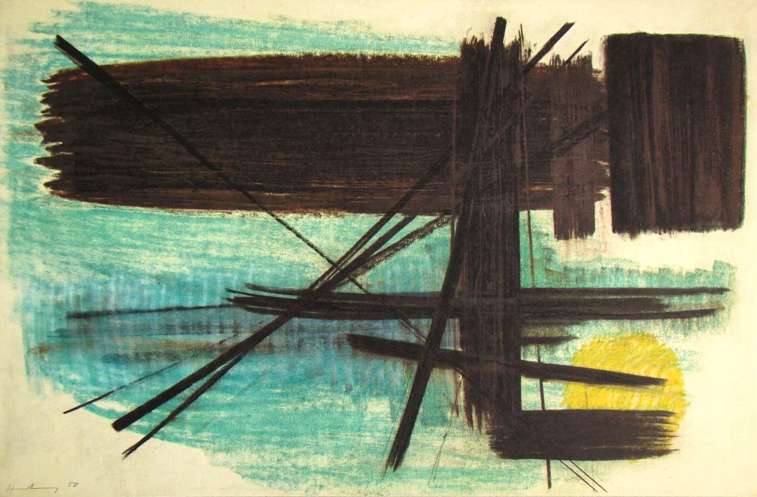 Hans Hartung - Pastel P. 1950-3 - Offset lithography signed - 1961 kopen? Bied vanaf 120!