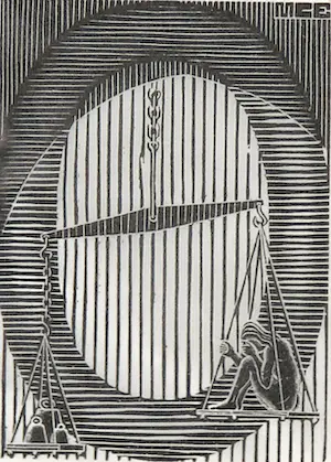 M.C. Escher - Houtdruk, Letter 'O' uit Scholastica kopen? Bied vanaf 100!