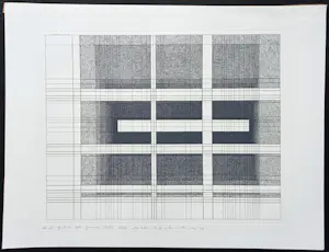 Paul van Gils - Geometrisch abstracte compositie, ets kopen? Bied vanaf 60!