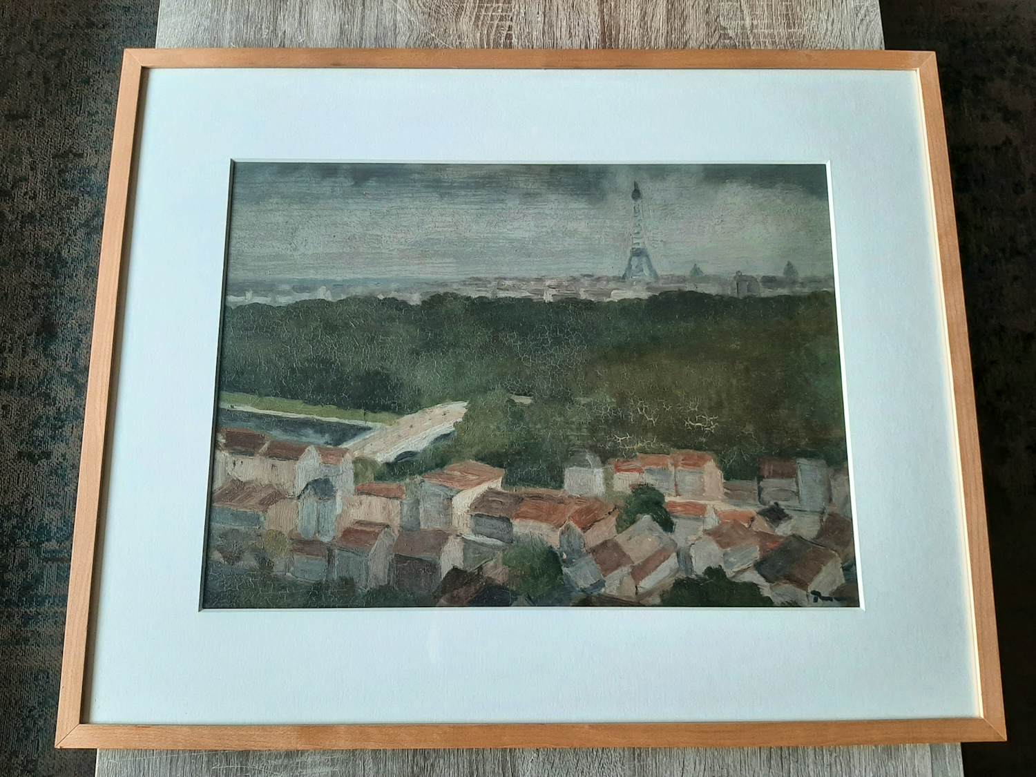 Jasper Pasman - Olieverf op papier, zicht op de Eifeltoren. kopen? Bied vanaf 40!