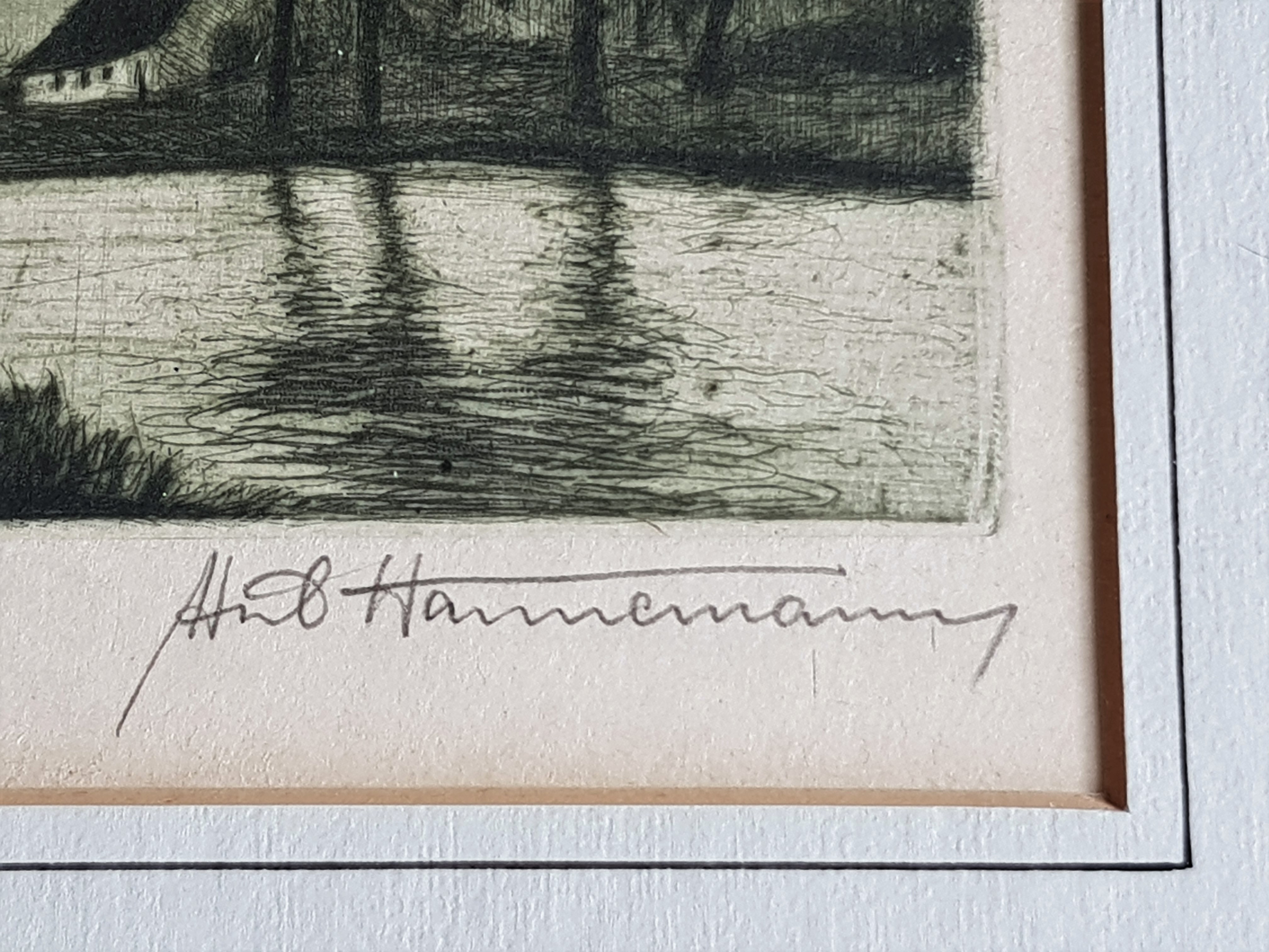 Niet of onleesbaar gesigneerd - Ets - Landschap met o/a boerderij  kopen? Bied vanaf 1!