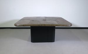 Marcus Kingma - Bijzondere mozaïeken salontafel van natuursteen en brons (Heel erg zwaar!) kopen? Bied vanaf 1!