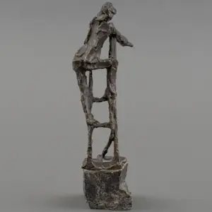 Jits Bakker - Bronzen beeld: Brandweerman op ladder - 1993 kopen? Bied vanaf 995!