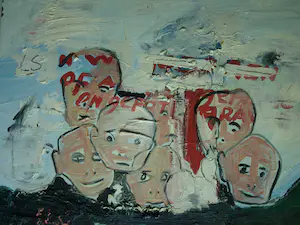 Joop Stoop - Olieverf op doek, Gezichten – 80 x 100 cm kopen? Bied vanaf 50!