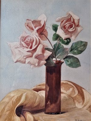 Charles Moen - Stilleven: Rozen op een vaas kopen? Bied vanaf 90!