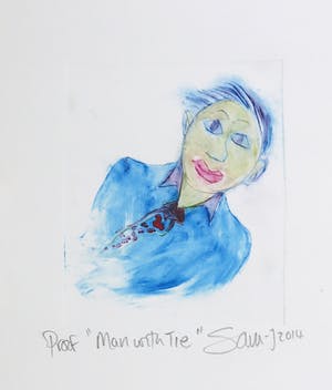 Niet of onleesbaar gesigneerd - Ets en aquatint, Man with tie kopen? Bied vanaf 1!