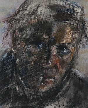 Wim Steijn - Pasteltekening, Portret - Ingelijst kopen? Bied vanaf 60!